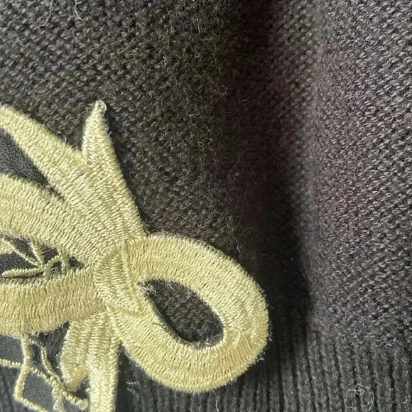 Anthropologie Field Flower Melody Maker Sweater Black Medium - Picture 3 of 5